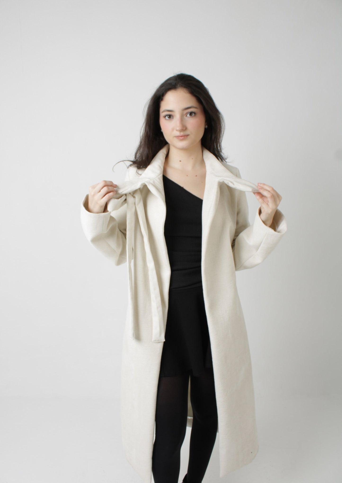 Long-Sleeve Coat with Bow PDF Sewing Pattern — Giselle — Classic Style — Friedlies