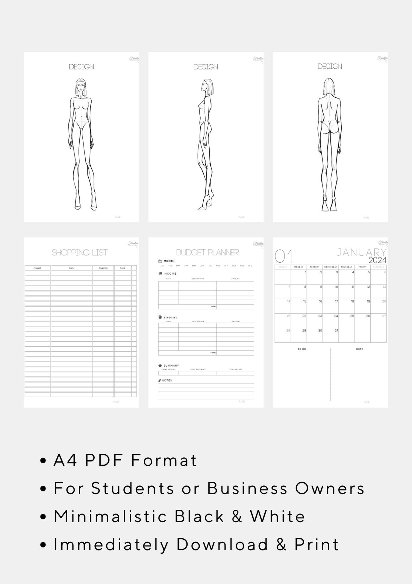 Printable Sewing Planner PDF — Organiser for Sewists & Students — Friedlies