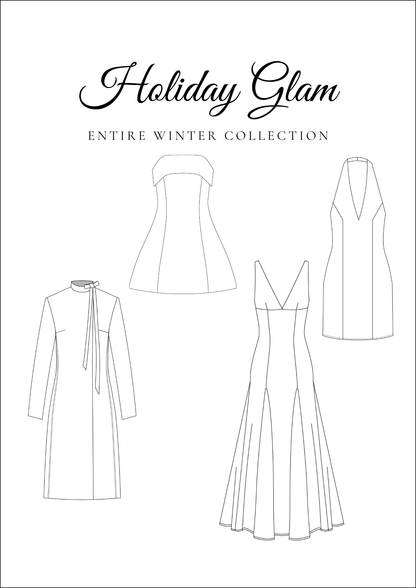 Holiday Glam PDF Sewing Pattern Collection Bundle — 4 Glamorous Patterns — Friedlies