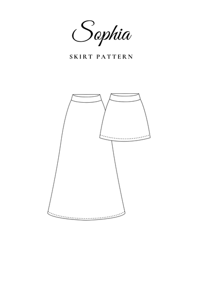 A-Line Skirt PDF Sewing Pattern — Sophia — Mini & Midi Length — Friedlies