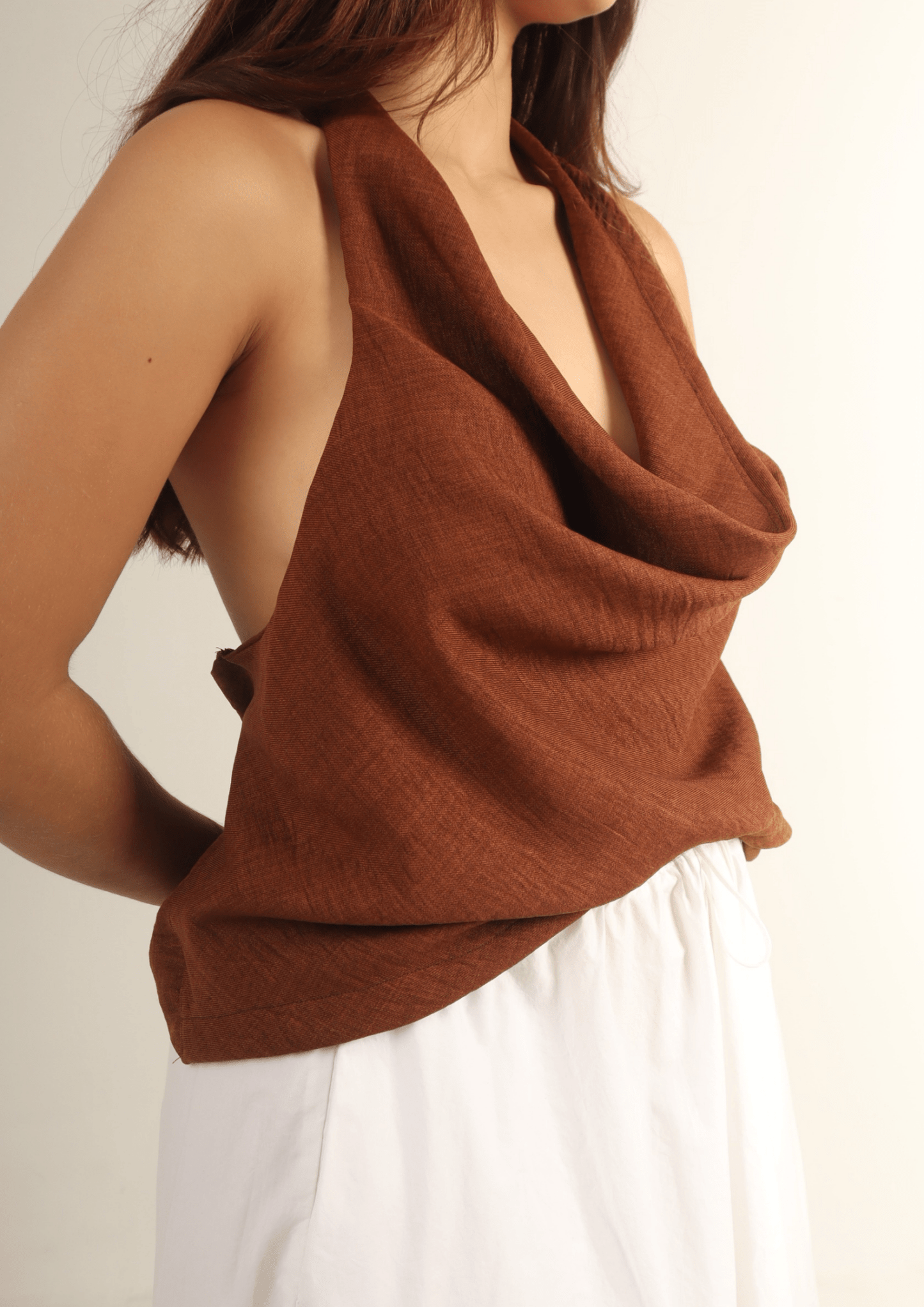 Cowl Neck Backless Top PDF Sewing Pattern — Alba — Elegant Draped Style — Friedlies