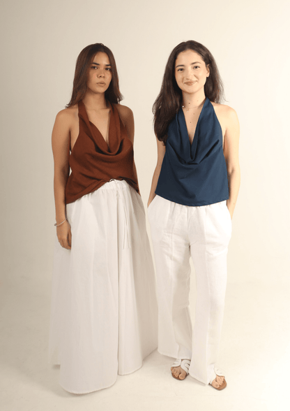 Cowl Neck Backless Top PDF Sewing Pattern — Alba — Elegant Draped Style — Friedlies