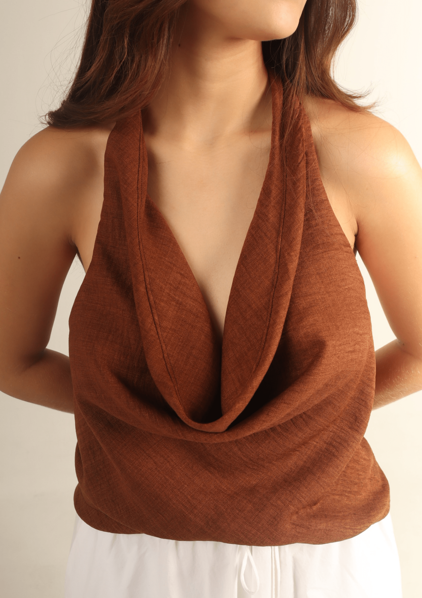 Cowl Neck Backless Top PDF Sewing Pattern — Alba — Elegant Draped Style — Friedlies