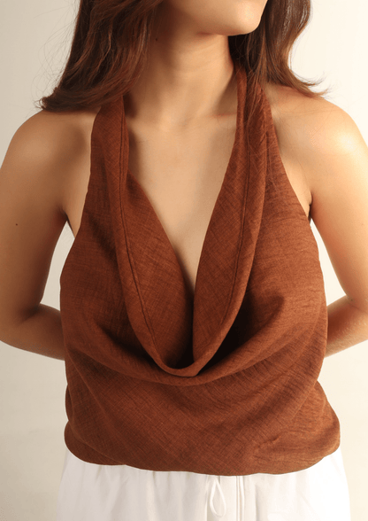 Cowl Neck Backless Top PDF Sewing Pattern — Alba — Elegant Draped Style — Friedlies