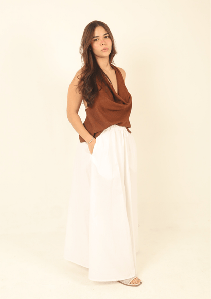 Cowl Neck Backless Top PDF Sewing Pattern — Alba — Elegant Draped Style — Friedlies