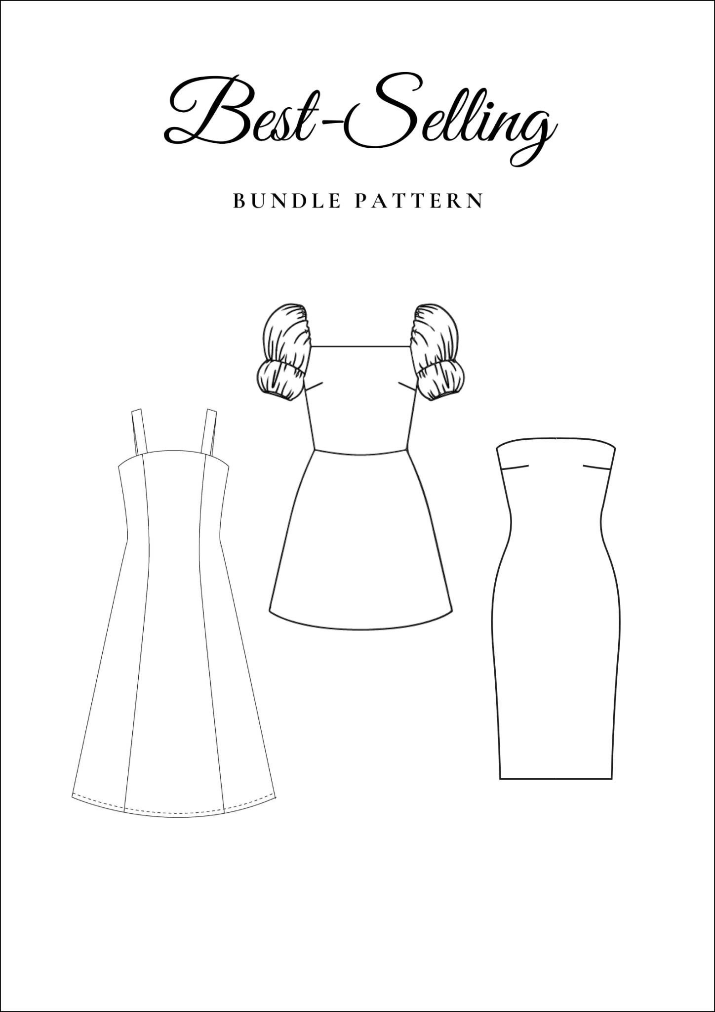 3 Dress PDF Sewing Patterns Bundle — Emma, Amelia & Mia — 3-for-2 Deal — Friedlies