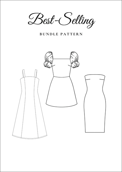 3 Dress PDF Sewing Patterns Bundle — Emma, Amelia & Mia — 3-for-2 Deal — Friedlies