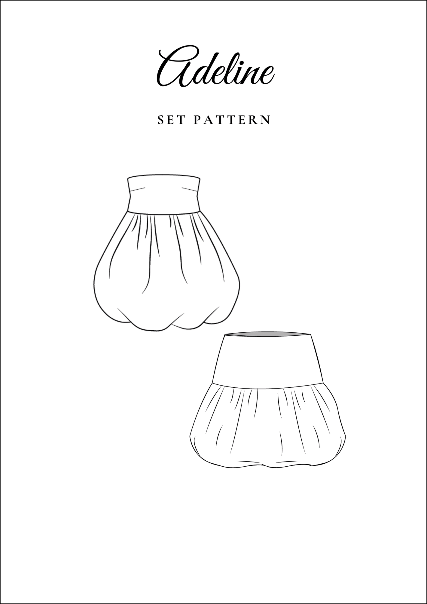 Bubble Hem Dress, Top & Skirt PDF Sewing Pattern — Adeline — Friedlies