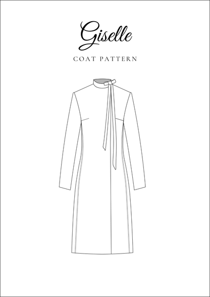 Long-Sleeve Coat with Bow PDF Sewing Pattern — Giselle — Classic Style — Friedlies