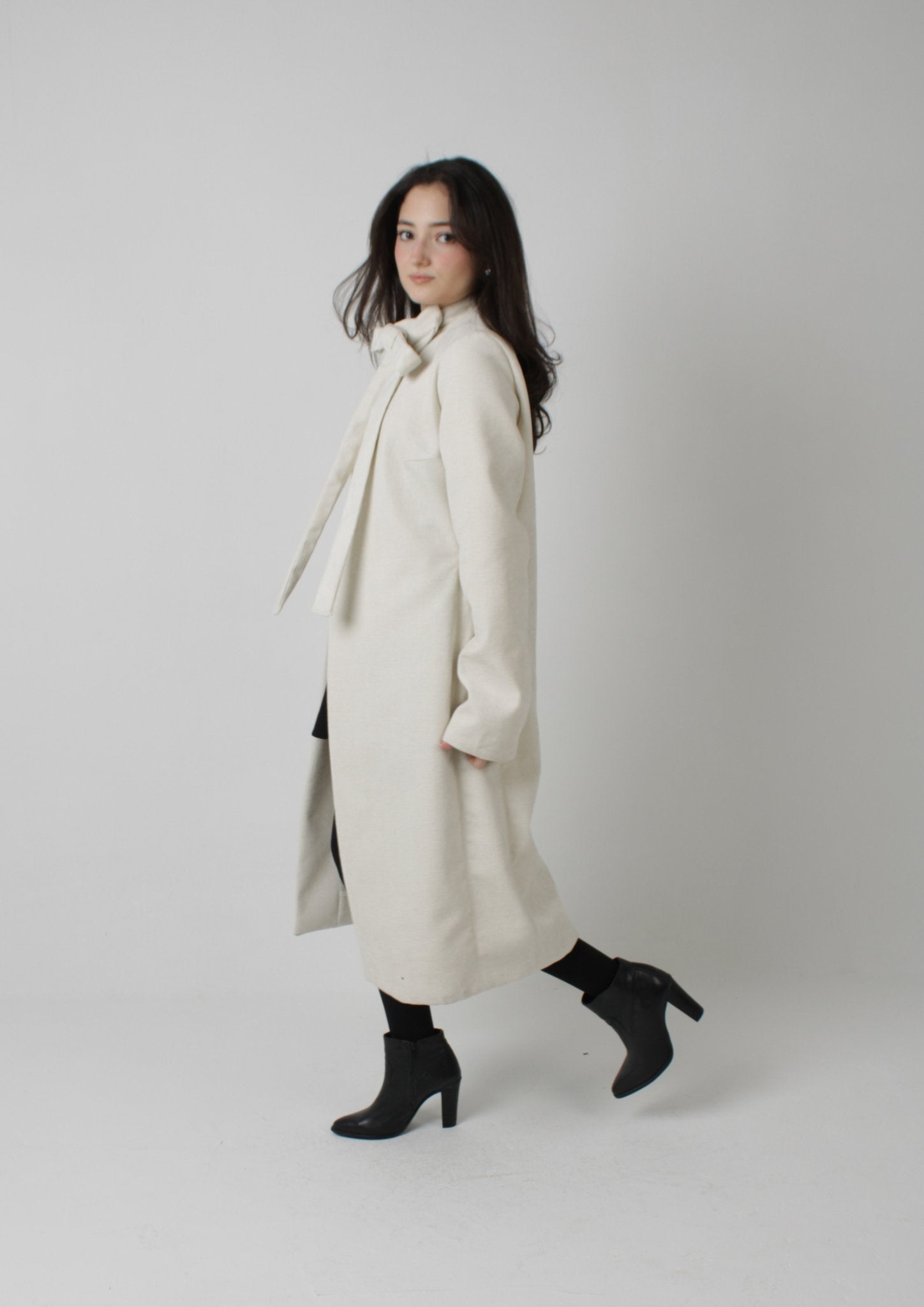 Long-Sleeve Coat with Bow PDF Sewing Pattern — Giselle — Classic Style — Friedlies