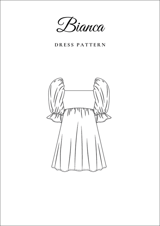 Puff Sleeve Mini Dress PDF Sewing Pattern — Bianca — Cottagecore Style — Friedlies