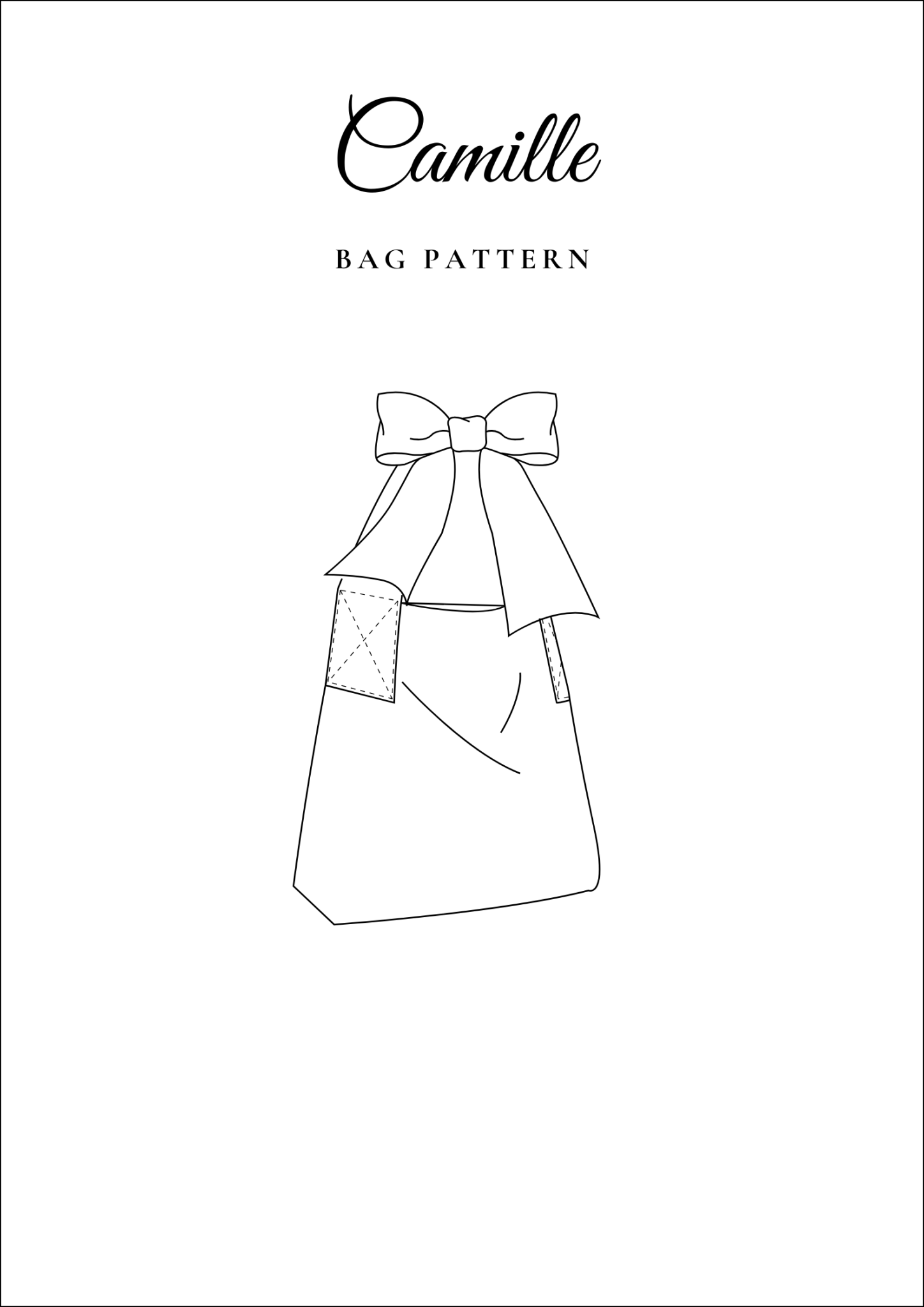 Bow Tote Bag PDF Sewing Pattern — Camille — Cute Fabric Bag — Friedlies