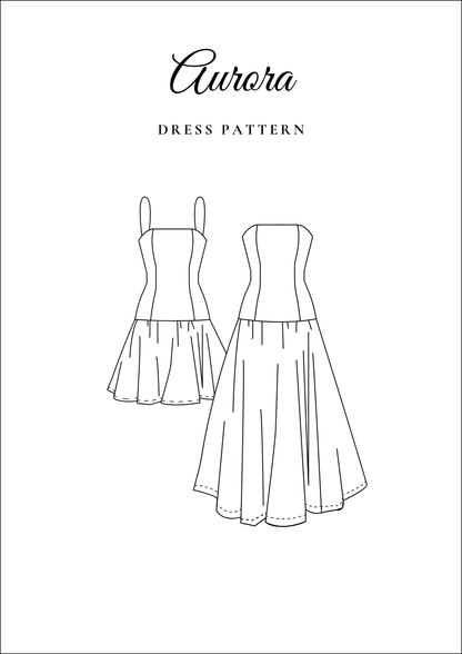 Dropped Waist Dress PDF Sewing Pattern — Aurora — Mini & Maxi Style — Friedlies