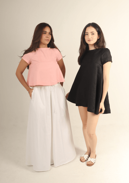 Reversible Top & Dress PDF Sewing Pattern — Flora — Relaxed Fit with Back Ties — Friedlies