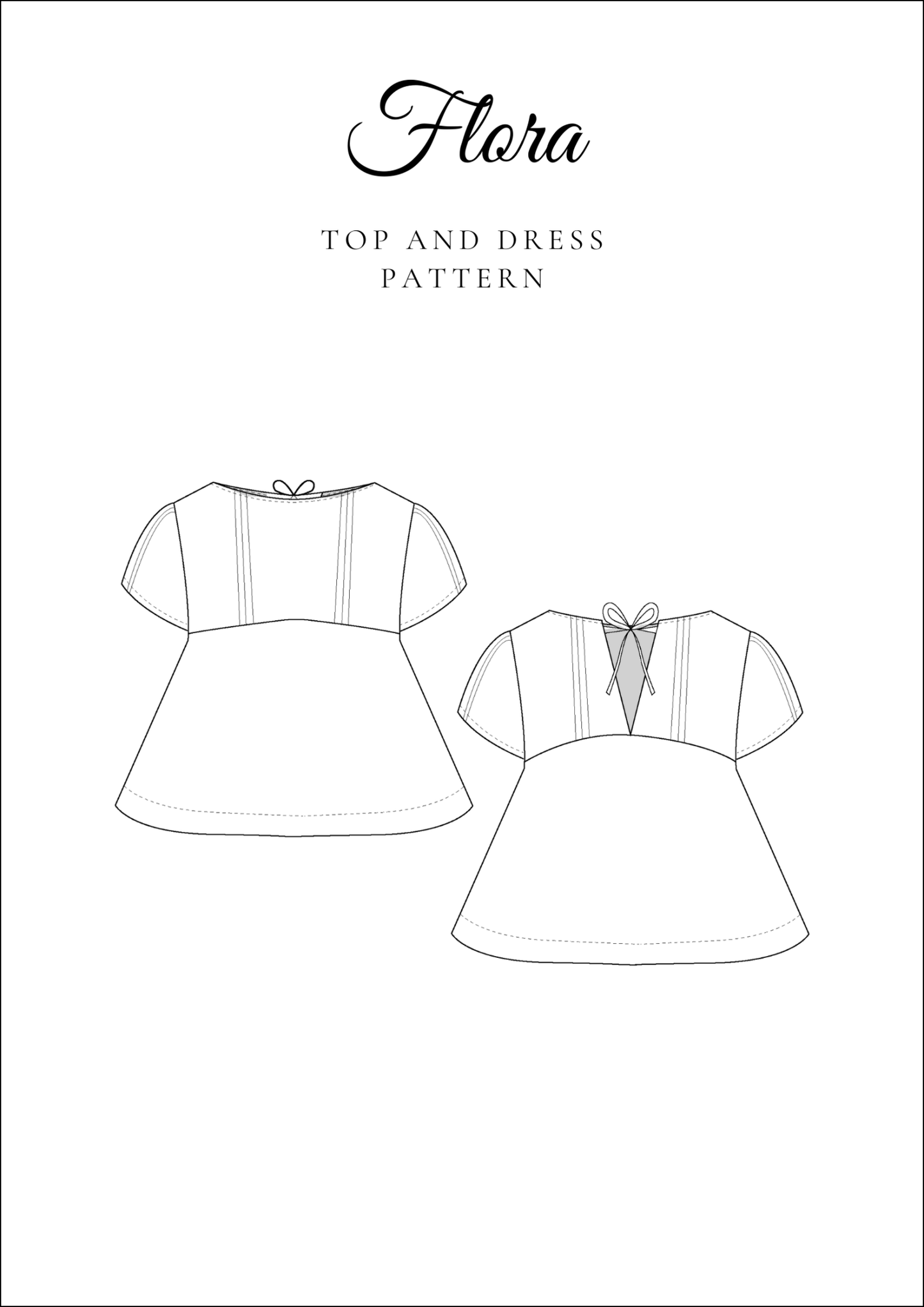 Reversible Top & Dress PDF Sewing Pattern — Flora — Relaxed Fit with Back Ties — Friedlies