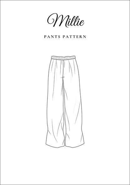 Wide Leg Linen Pants PDF Sewing Pattern — Millie — Relaxed Fit — Friedlies