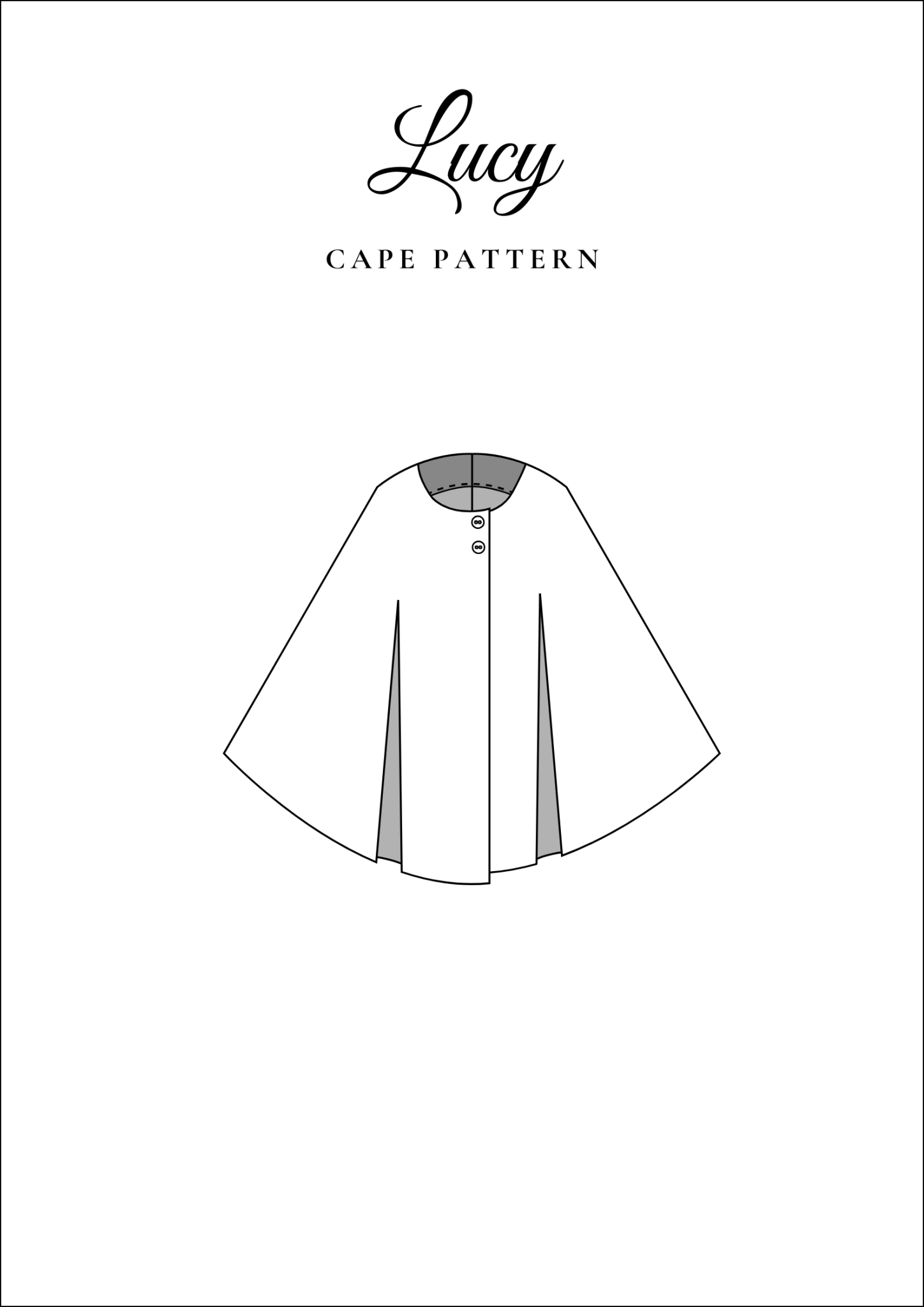 Long Floor Length Cape PDF Sewing Pattern — Lucy — Elegant Style — Friedlies