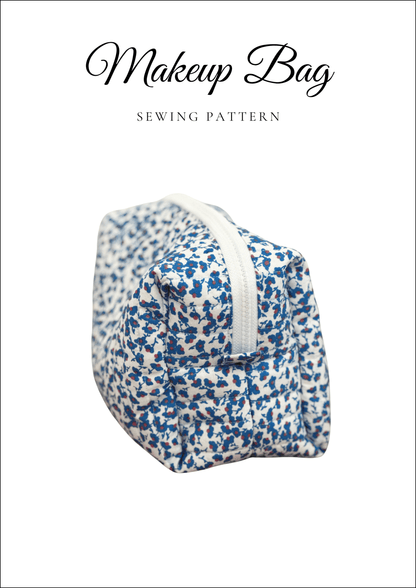 Zippered Makeup Bag PDF Sewing Pattern — Beginner Cosmetic Pouch — Friedlies