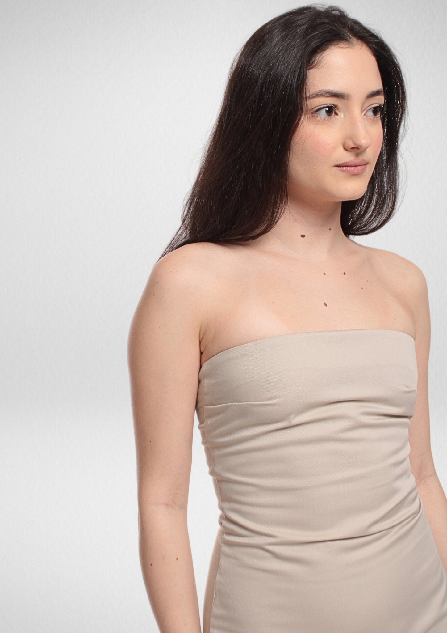 Bandeau Strapless Midi Dress PDF Sewing Pattern — Mia — Strapless Side Slit — Friedlies