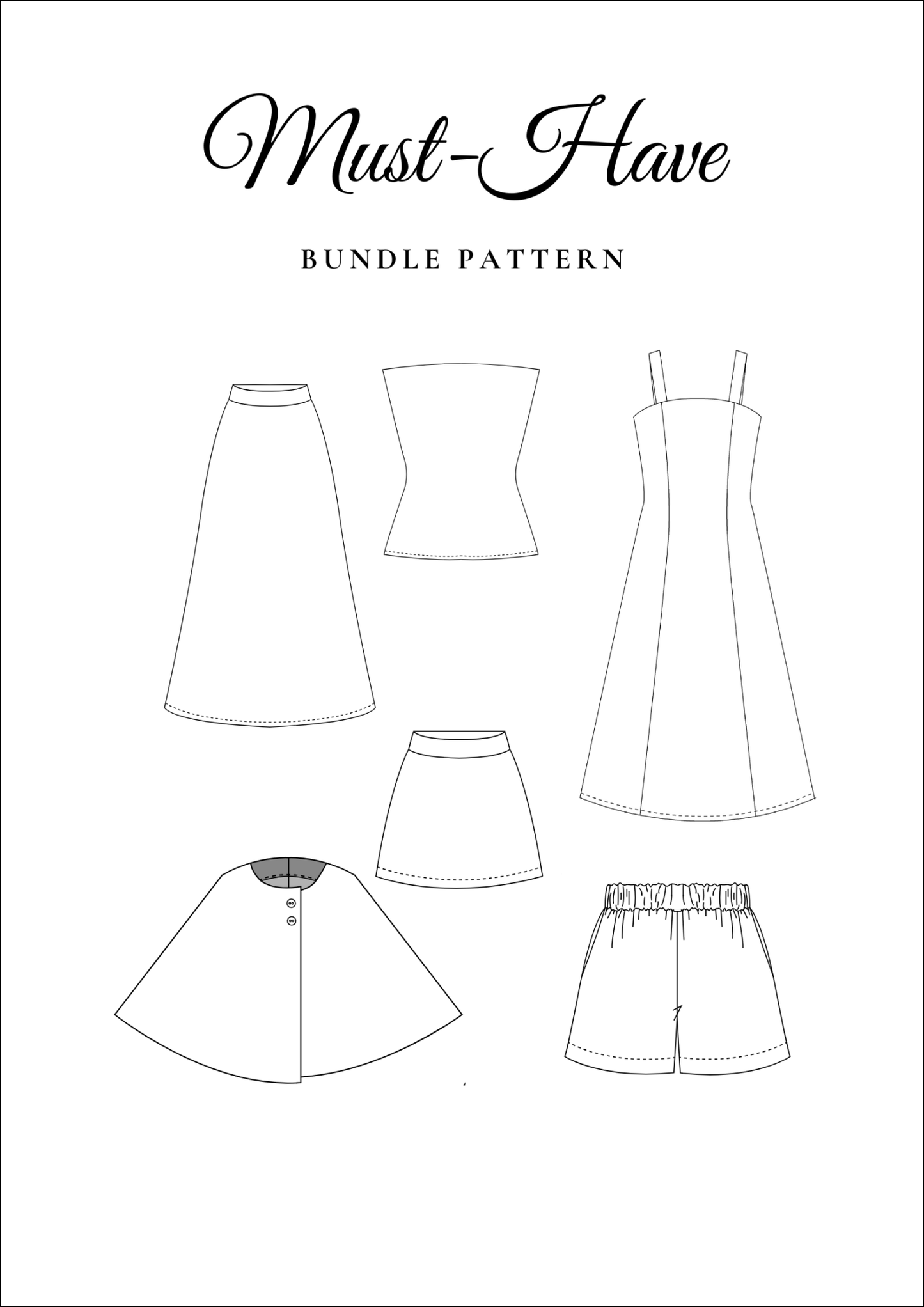 6-in-1 Beginner PDF Sewing Pattern Bundle — Save 50% — Dresses, Skirts & More — Friedlies