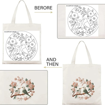 Pink birds Embroidery Bag Kit - Friedlies