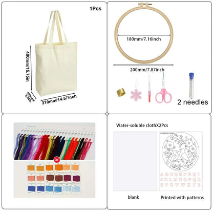Pink birds Embroidery Bag Kit - Friedlies