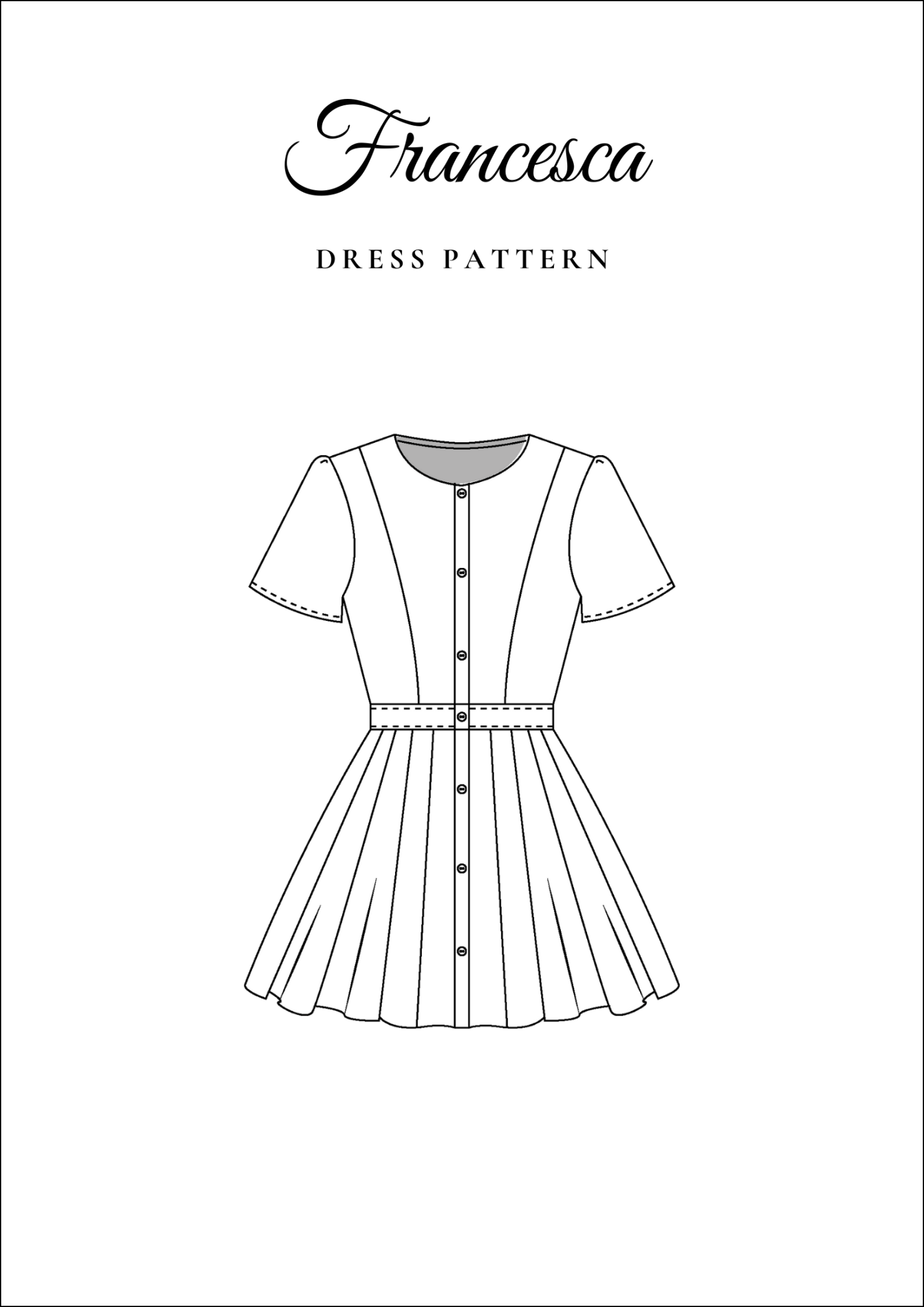 Pleated Midi Dress PDF Sewing Pattern — Francesca — Elegant Style — Friedlies