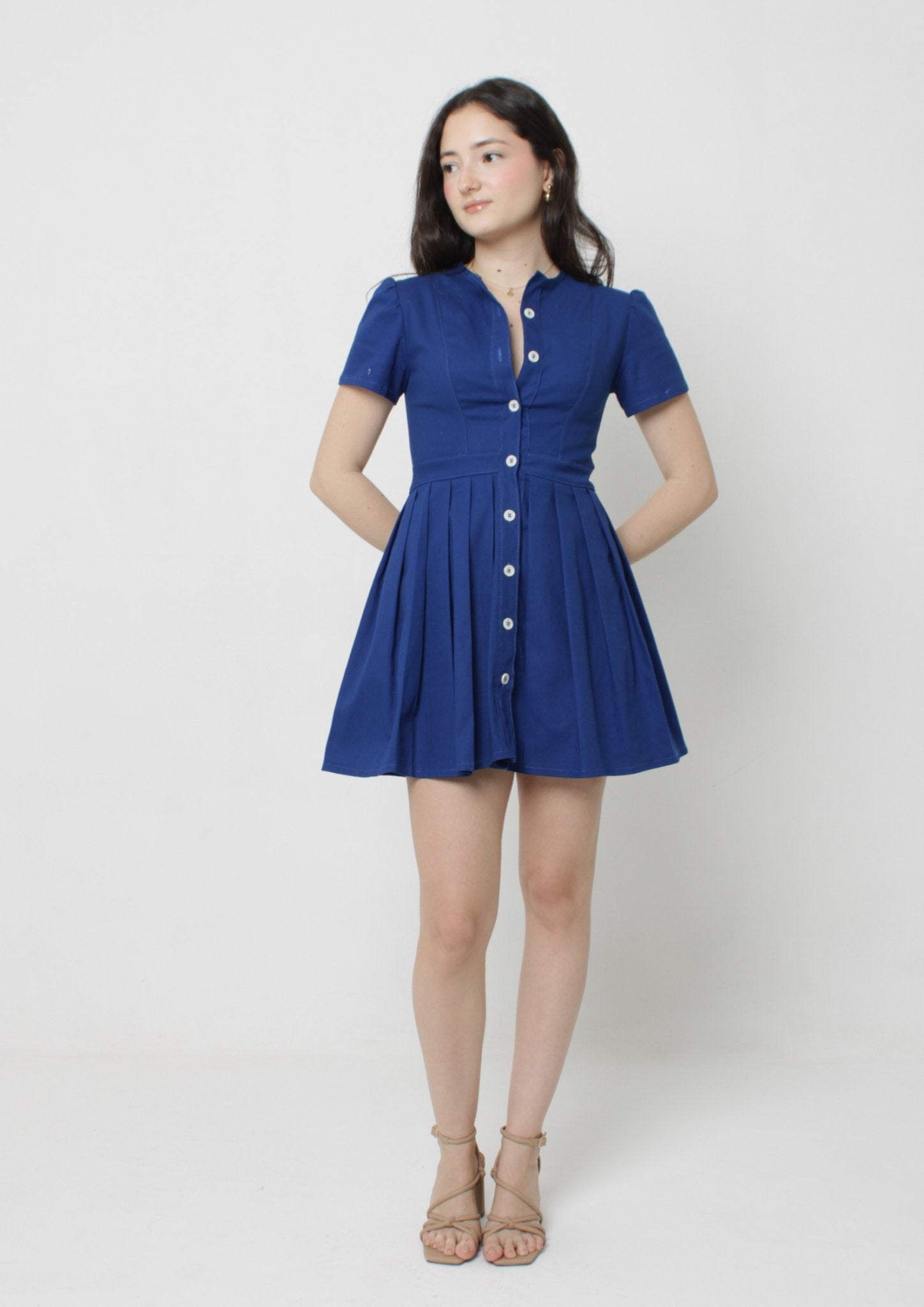 Pleated Midi Dress PDF Sewing Pattern — Francesca — Elegant Style — Friedlies