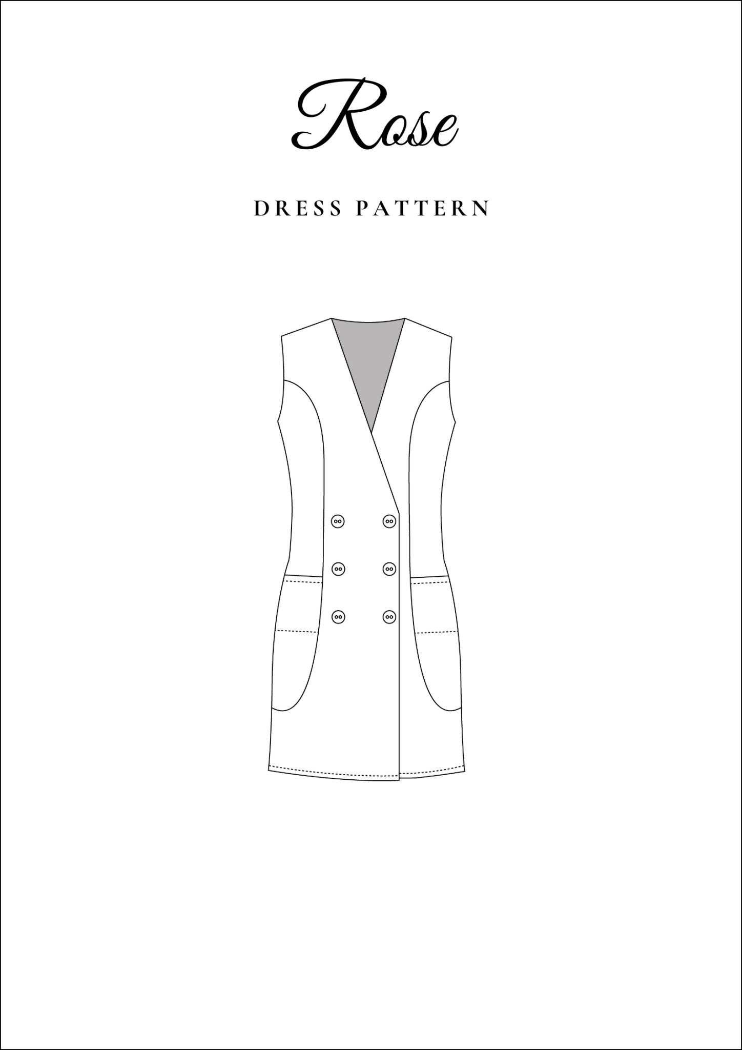 Button-Down Dress with Pockets PDF Sewing Pattern — Rose — Preppy Style — Friedlies