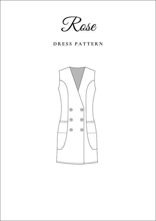 Button-Down Dress with Pockets PDF Sewing Pattern — Rose — Preppy Style — Friedlies