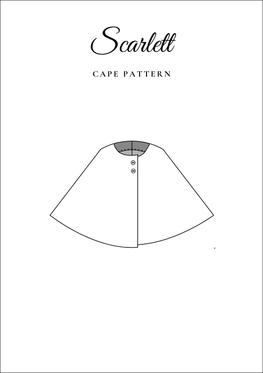 Button Front Cape PDF Sewing Pattern — Scarlett — Short Capelet — Friedlies