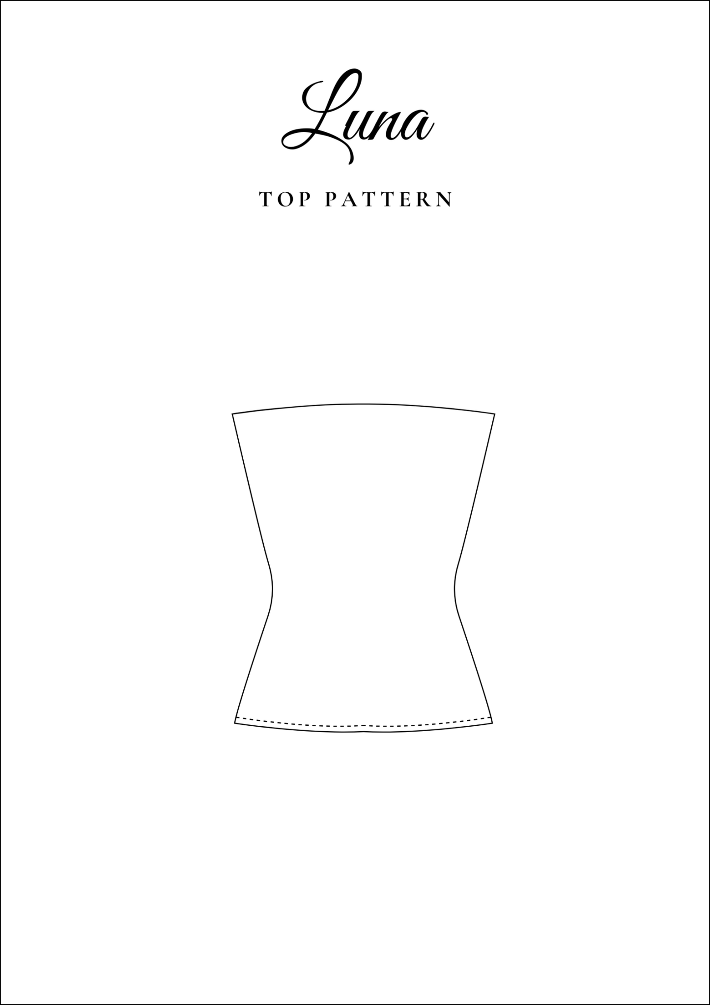 Strapless Tube Top PDF Sewing Pattern — Luna — Bandeau Style — Friedlies