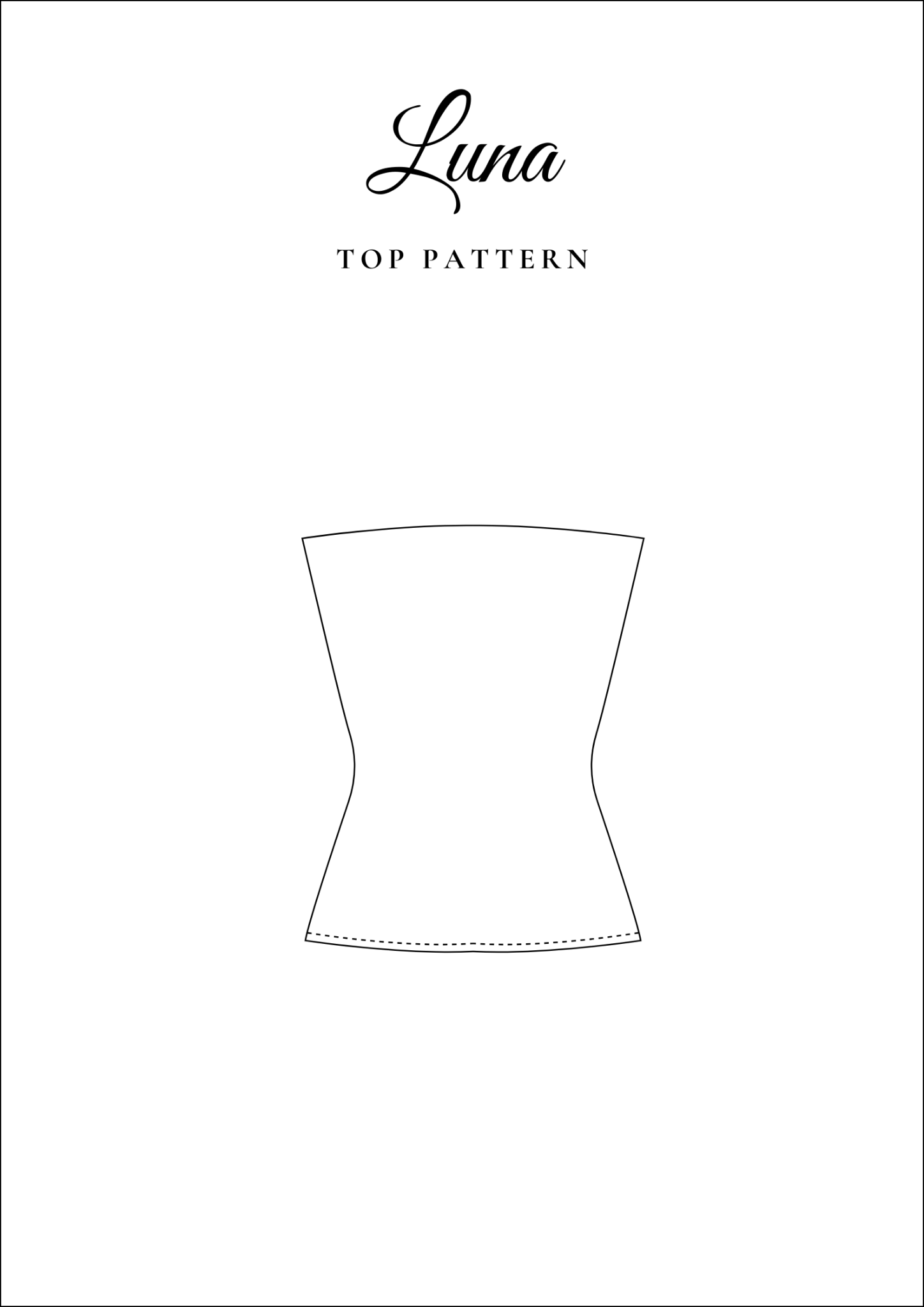 Strapless Tube Top PDF Sewing Pattern — Luna — Bandeau Style — Friedlies