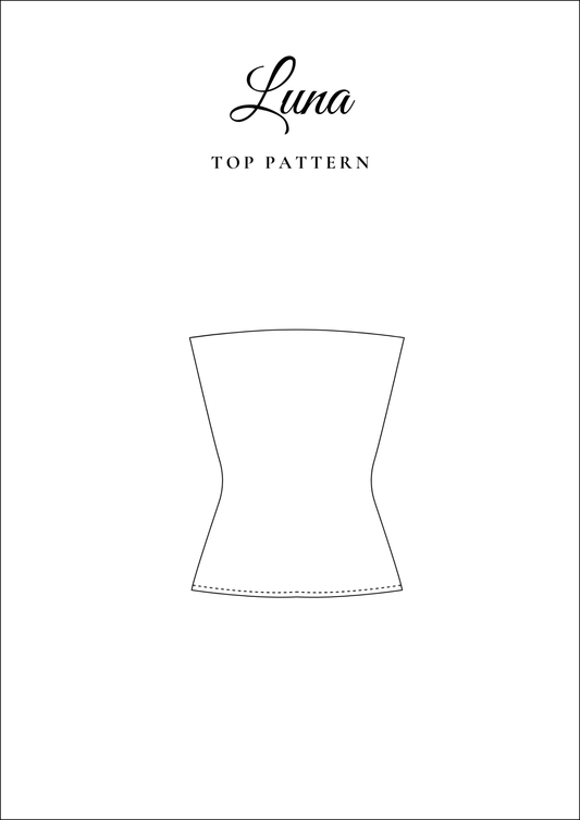 Strapless Tube Top PDF Sewing Pattern — Luna — Bandeau Style — Friedlies