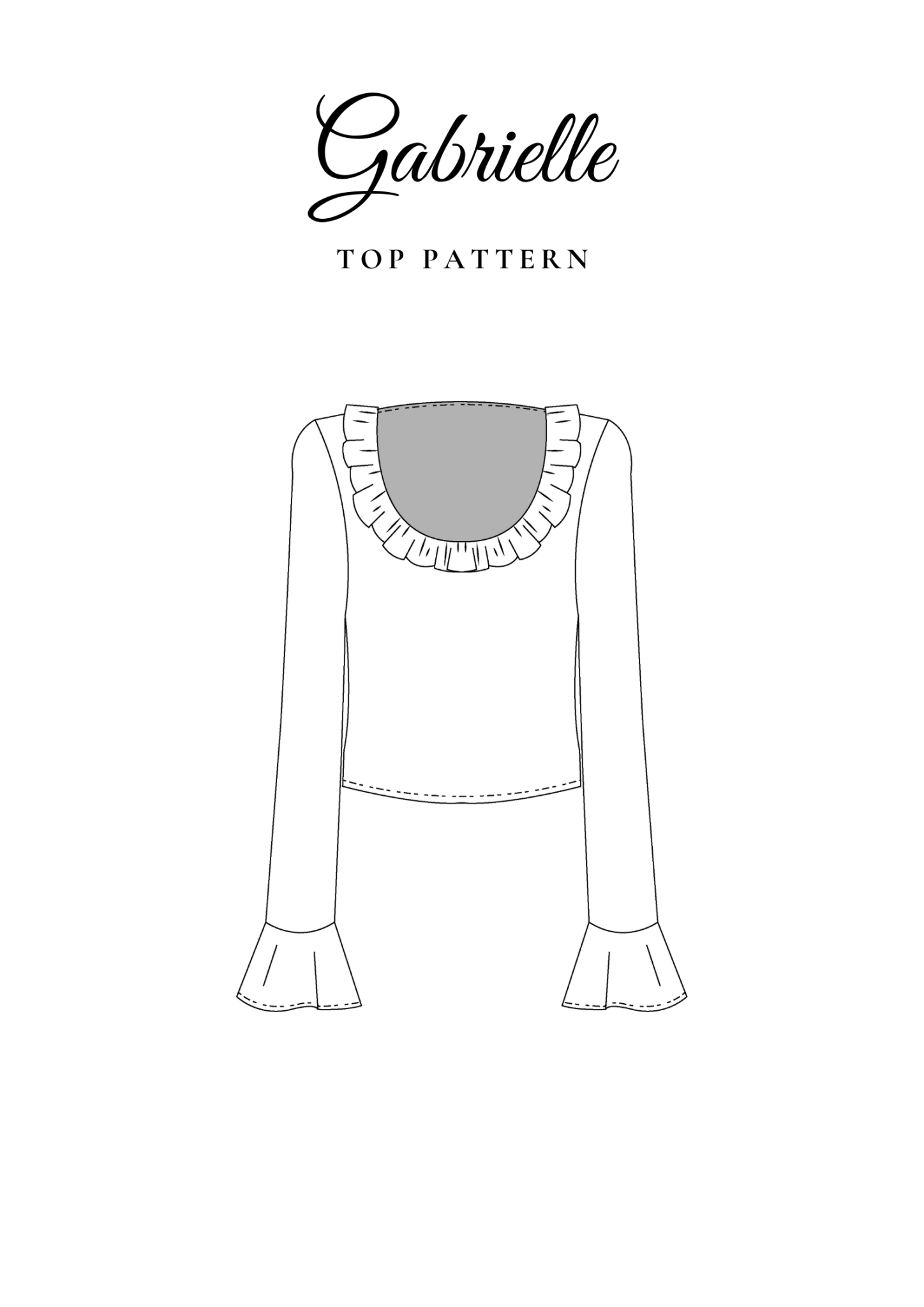 Ruffled Fitted Top PDF Sewing Pattern — Gabrielle — Tight-Fit Style — Friedlies