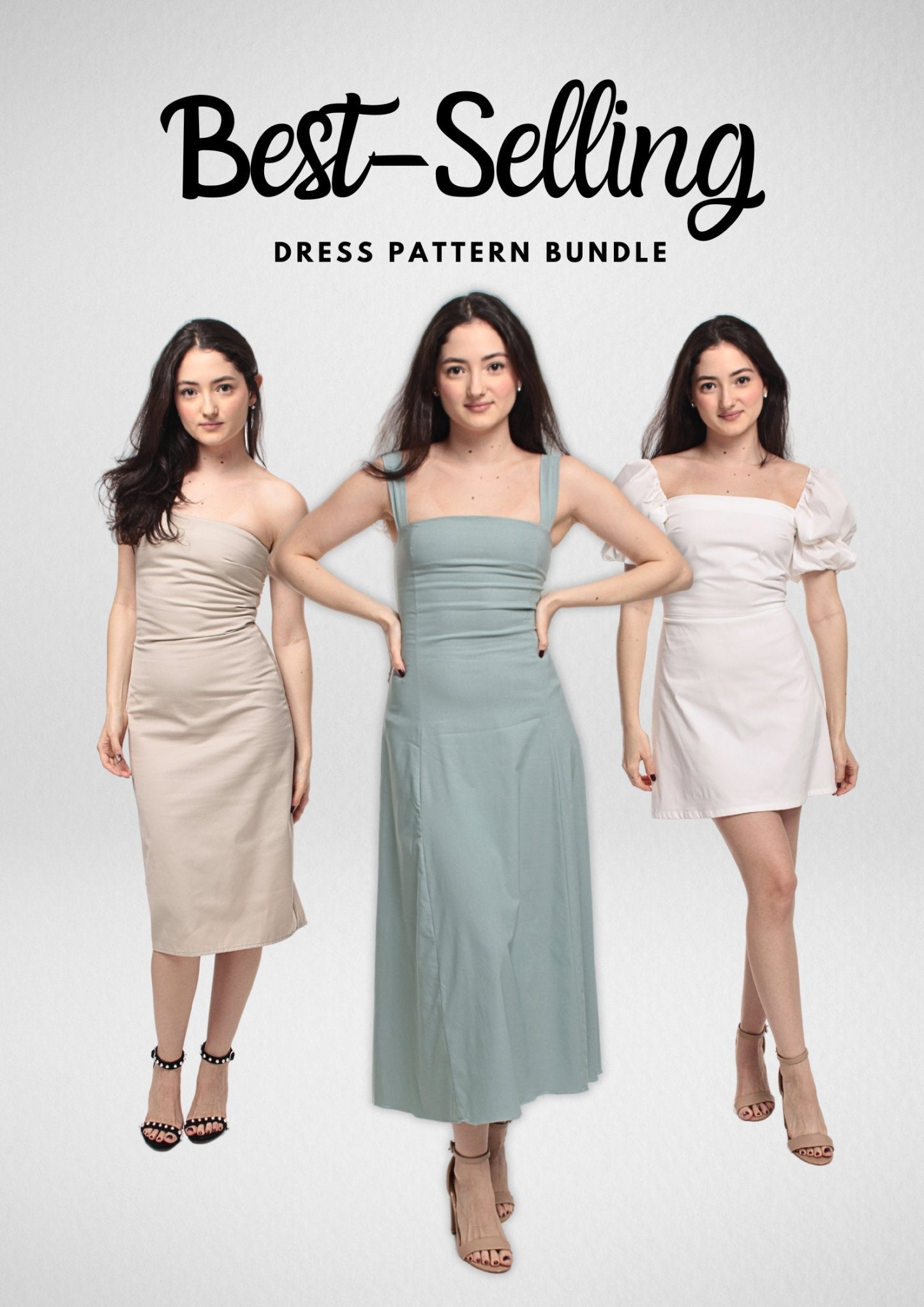3 Dress PDF Sewing Patterns Bundle — Emma, Amelia & Mia — 3-for-2 Deal — Friedlies