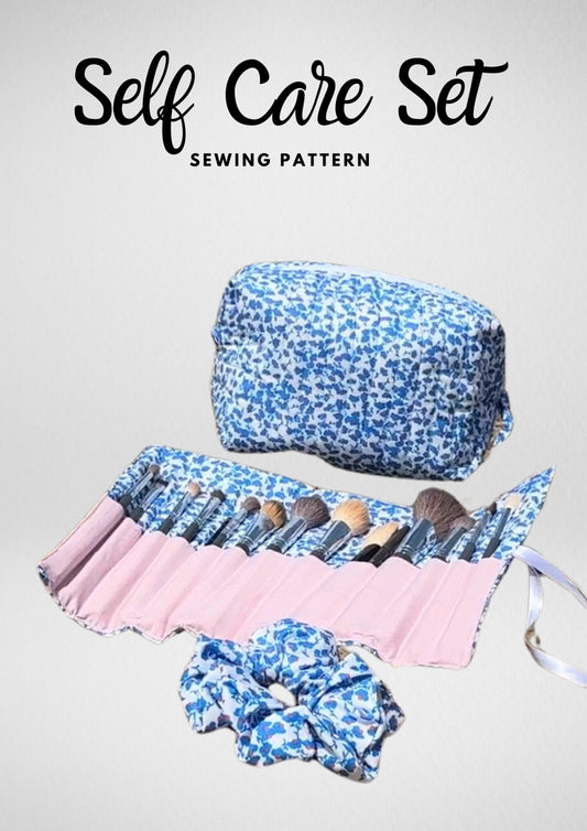 Self Care PDF Bundle — Makeup Bag, Brush Roll & Scrunchie Sewing Patterns — Friedlies
