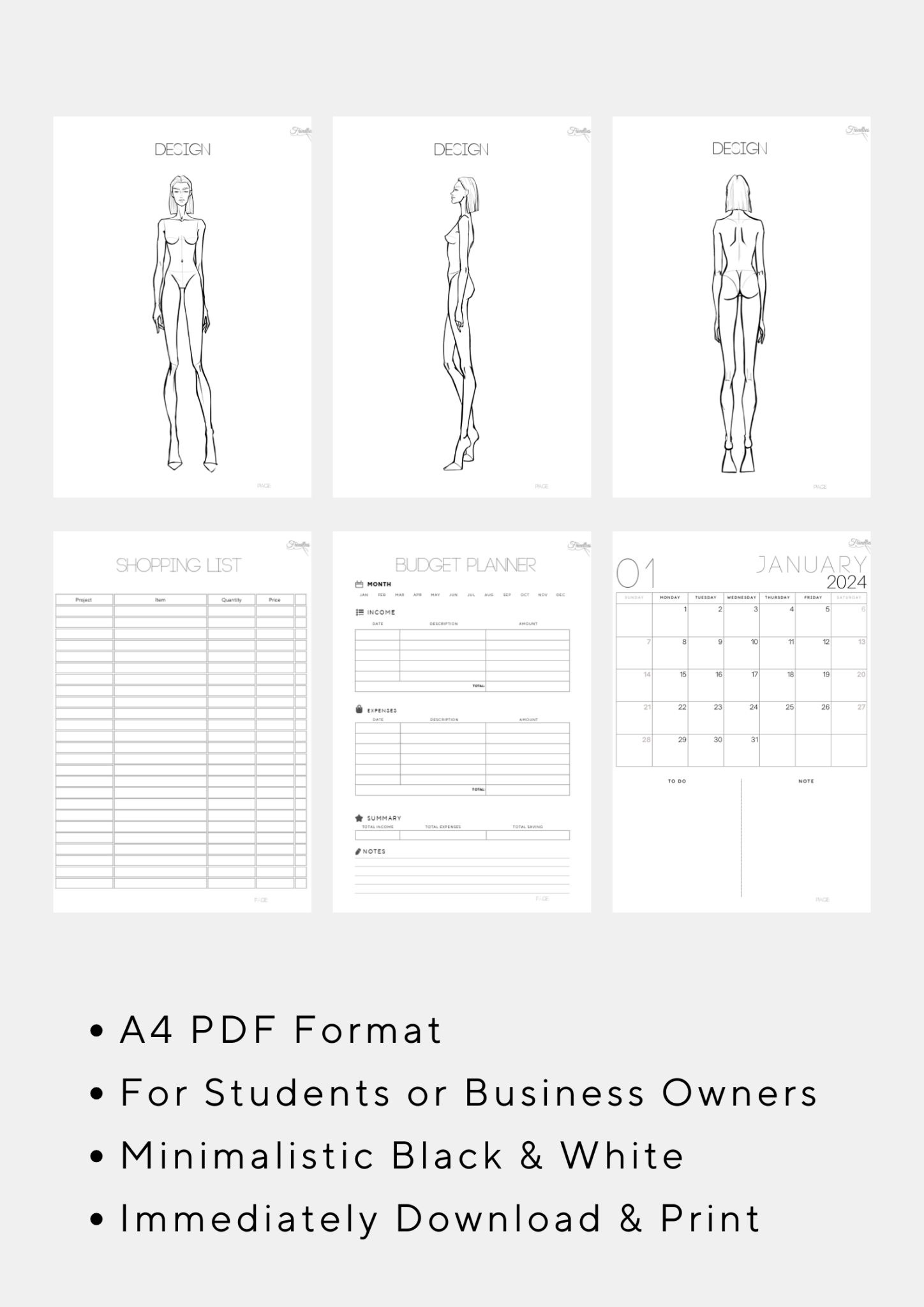 Printable Sewing Planner PDF — Organiser for Sewists & Students — Friedlies