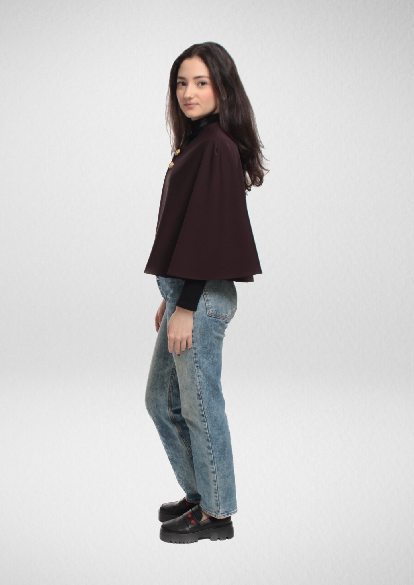 Button Front Cape PDF Sewing Pattern — Scarlett — Short Capelet — Friedlies
