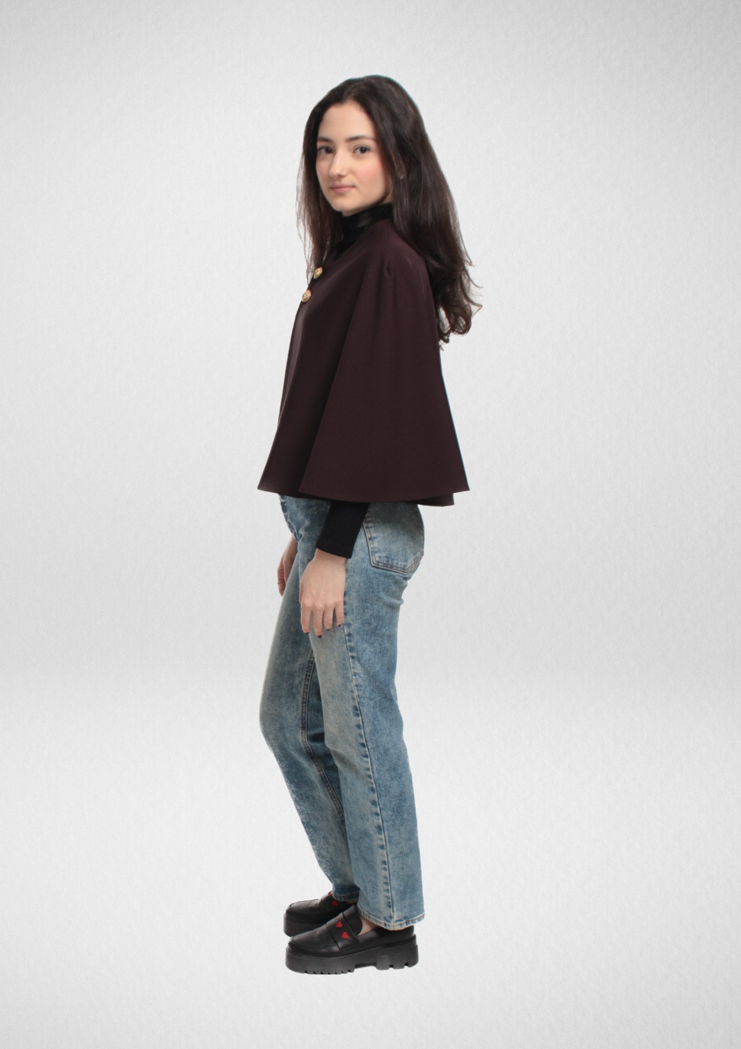 Button Front Cape PDF Sewing Pattern — Scarlett — Short Capelet — Friedlies