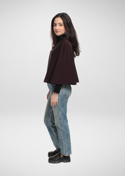 Button Front Cape PDF Sewing Pattern — Scarlett — Short Capelet — Friedlies