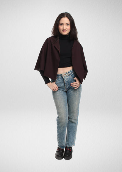 Button Front Cape PDF Sewing Pattern — Scarlett — Short Capelet — Friedlies